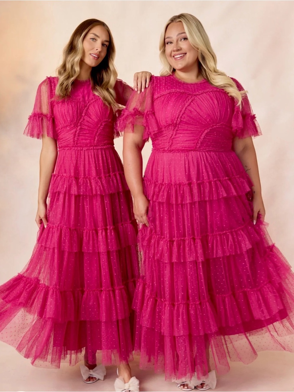 Fuchsia Whimsical Mesh Maxi Dress by Ivy City Co. - Picture 2 of 3